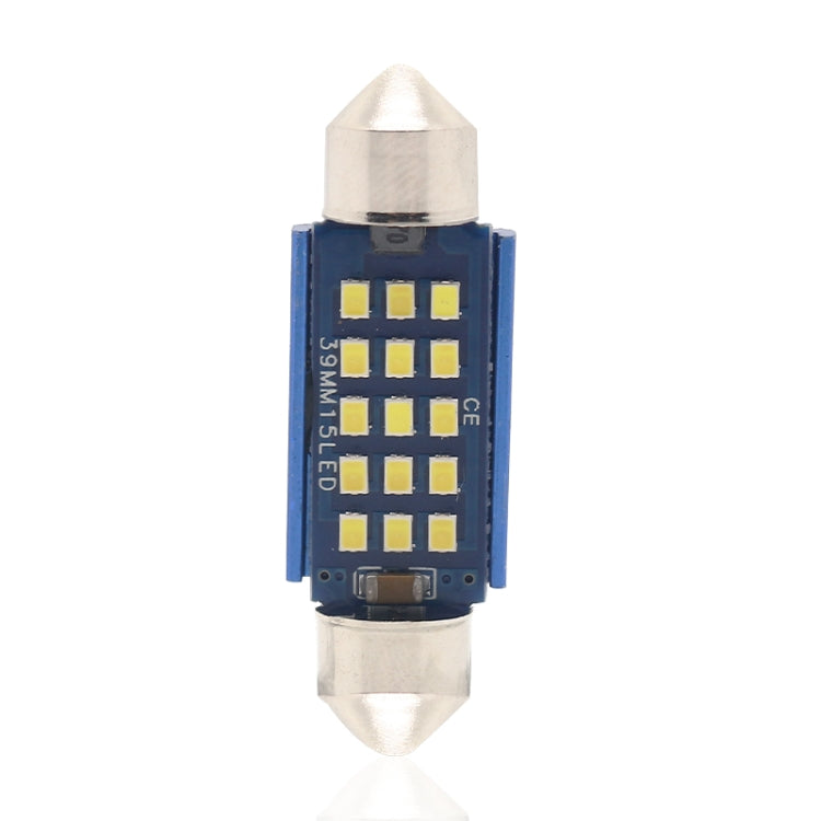 2pcs 39mm DC12-24V / 1W / 6000K / 60LM 15LEDs SMD Car Reading Lamp Dome Light-Reluova