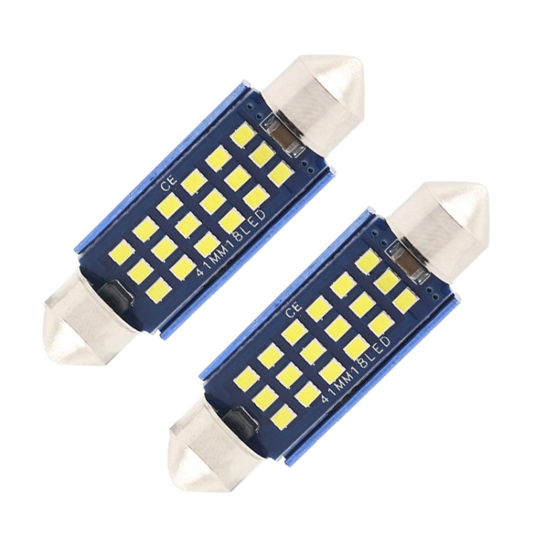 2pcs 41mm DC12-24V / 1W / 6000K / 60LM 18LEDs SMD Car Reading Lamp Dome Light-Reluova