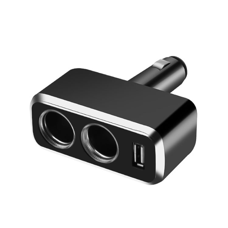 SHUNWEI SD-1909 80W 0.8A Car 2 in 1 USB Charger 90 Degree Free Rotation Cigarette Lighter