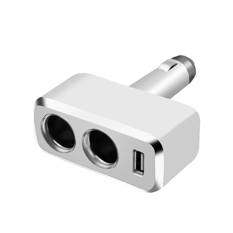 SHUNWEI SD-1909 80W 0.8A Car 2 in 1 USB Charger 90 Degree Free Rotation Cigarette Lighter