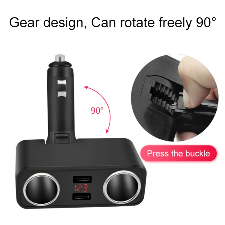 SHUNWEI SD-1925 120W 3A Car 2 in 1 Dual USB Charger 90 Degree Free Rotation Cigarette Lighter ÎҵÄÉ̵ê