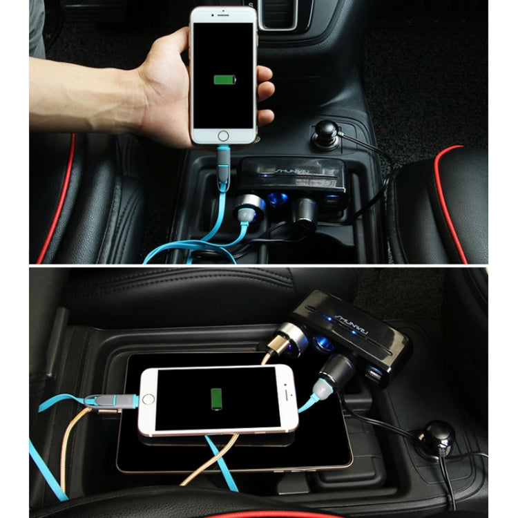 SHUNWEI SD-1939 120W 3A Car Independent Switch 3 in 1 Dual USB Charger Cigarette Lighter ÎҵÄÉ̵ê