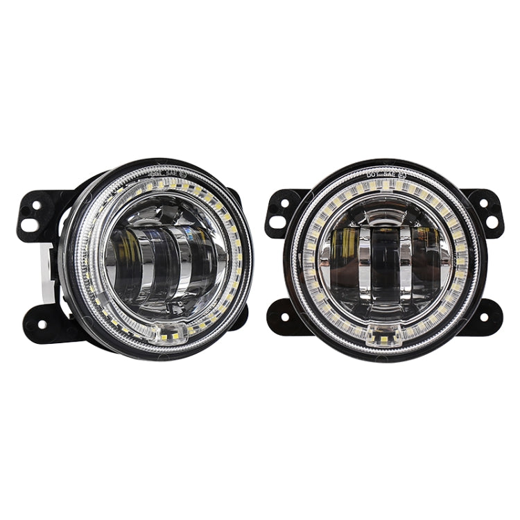 2 PCS DC12V-30V / 30W / 3A / 1440LM 12LEDs  4 inch Car LED Colorful Fog Light, Style: White Background-Reluova