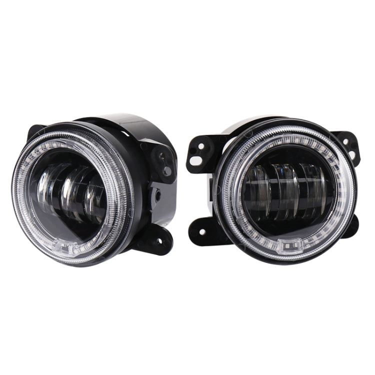 2 PCS DC12V-30V / 30W / 3A / 1440LM 12LEDs  4 inch Car LED Colorful Fog Light, Style: Black Background