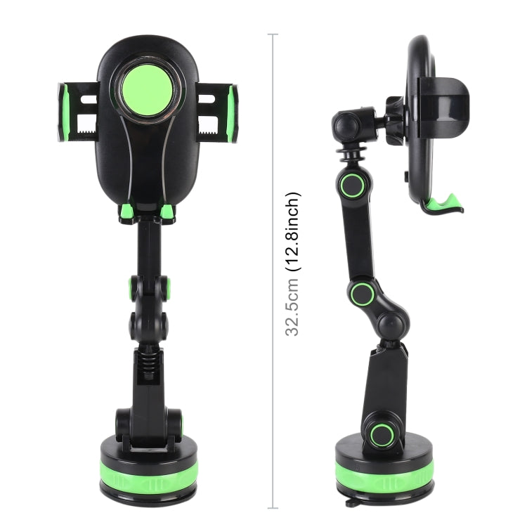 ZP-X0466 Car 360 Degree Rotating Telescopic Folding Round Suction Cup Mobile Phone Holder