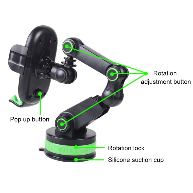 ZP-X0466 Car 360 Degree Rotating Telescopic Folding Round Suction Cup Mobile Phone Holder ÎҵÄÉ̵ê