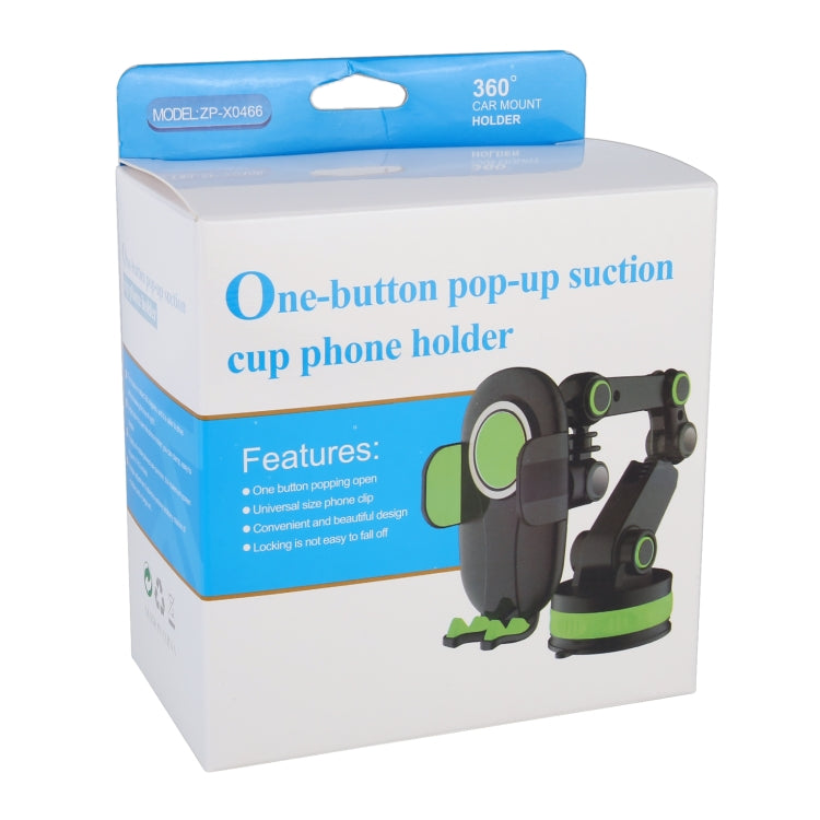 ZP-X0466 Car 360 Degree Rotating Telescopic Folding Round Suction Cup Mobile Phone Holder