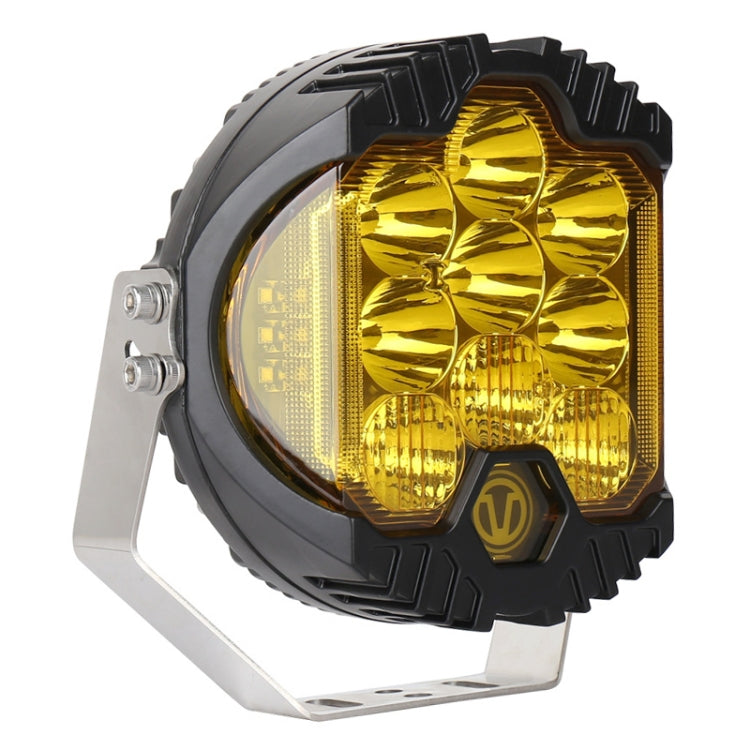 OL-1950Y 7 inch DC12V-30V 8000LM 6500K 90W Car LED Light on Three Sides Headlight for Jeep Wrangler (Gold Light)