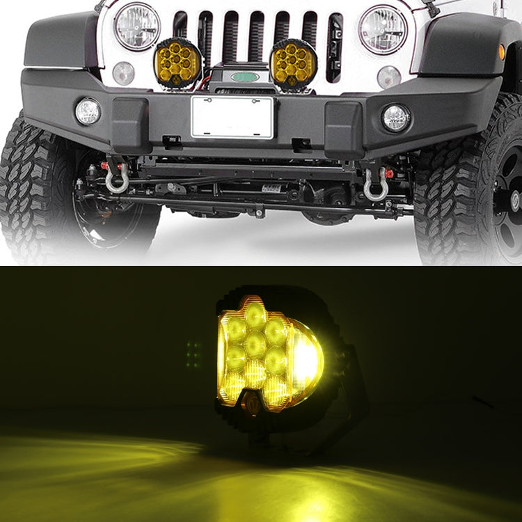 OL-1950Y 7 inch DC12V-30V 8000LM 6500K 90W Car LED Light on Three Sides Headlight for Jeep Wrangler (Gold Light) ÎҵÄÉ̵ê