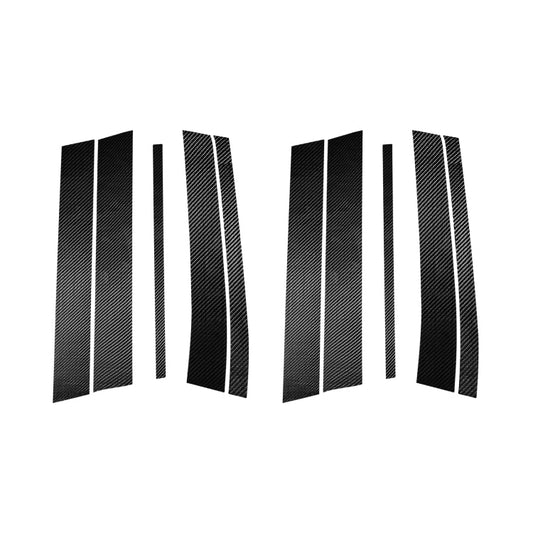 10 in 1 Car Carbon Fiber Door and Window Pillar Decorative Sticker for Volvo XC90 2003-2014, Left and Right Drive Universal