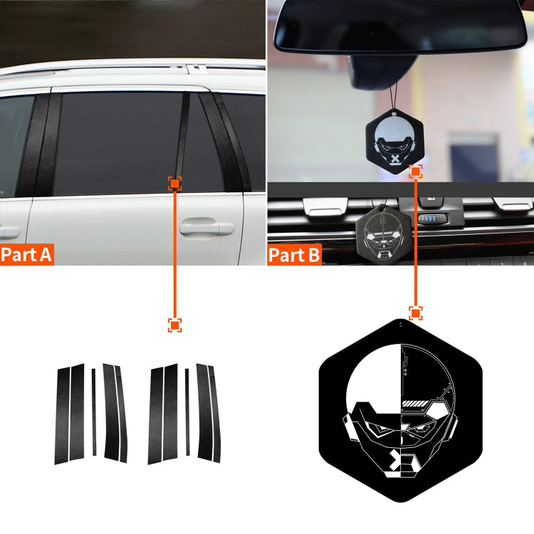 10 in 1 Car Carbon Fiber Door and Window Pillar Decorative Sticker for Volvo XC90 2003-2014, Left and Right Drive Universal