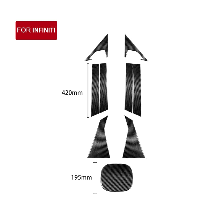 9 in 1 Car Carbon Fiber External Full Set Decorative Sticker for Infiniti FX 2009-2013/QX70 2014-, Left and Right Drive Universal ÎҵÄÉ̵ê