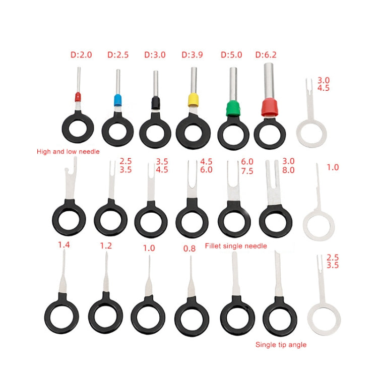 21 in 1 Car Plug Circuit Board Wire Harness Terminal Extraction Pick Connector Crimp Pin Back Needle Remove Tool-Reluova