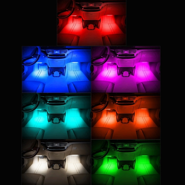 4 in 1 Universal Car USB 8-color APP Control LED Atmosphere Light Decorative Lamp, with 12LEDs Lamps Cable Length: 1.5m ÎҵÄÉ̵ê