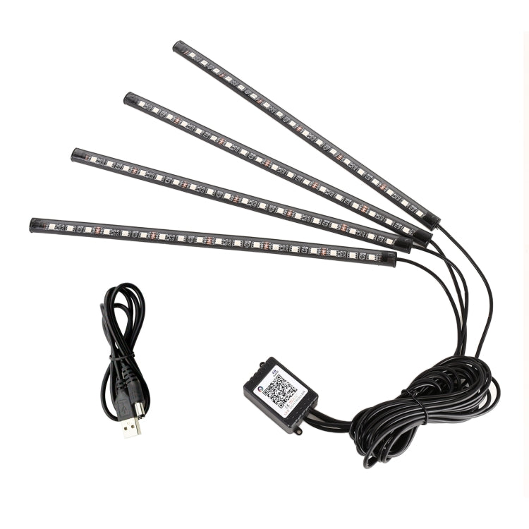 4 in 1 Universal Car USB 8-color APP Control LED Atmosphere Light Decorative Lamp, with 18LEDs Lamps Cable Length: 1.5m ÎҵÄÉ̵ê