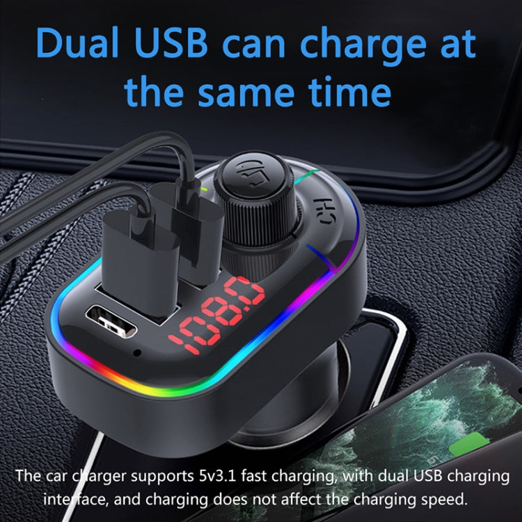 C12 Multifunctional Car Dual USB Charger Bluetooth FM Transmitter with Atmosphere Light ÎҵÄÉ̵ê