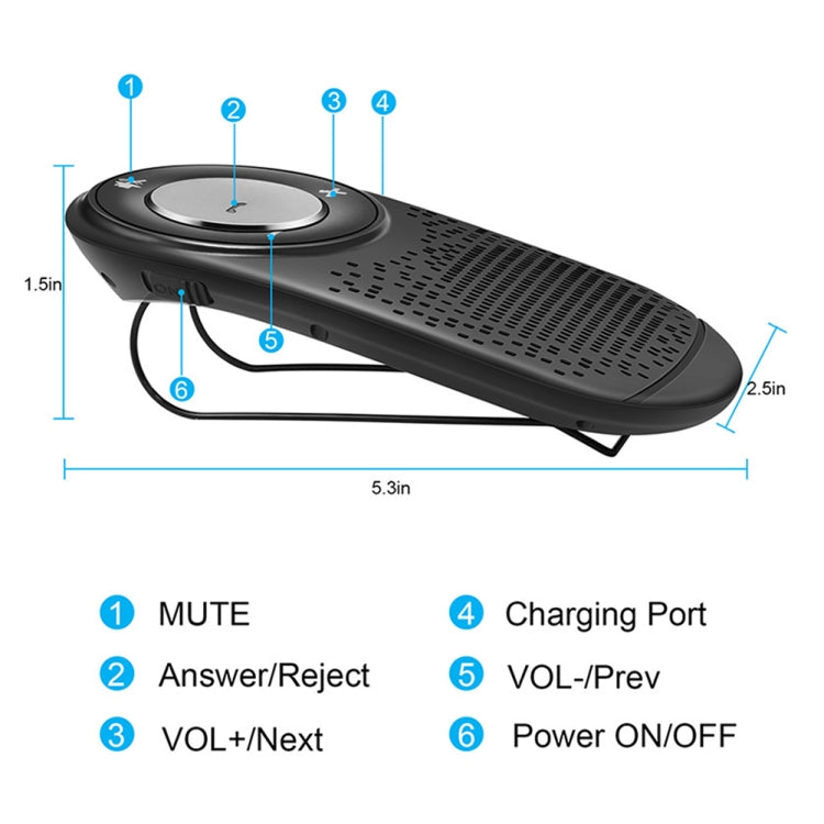 Car Sun Visor Bluetooth Music Receiver Support MP3 / Hands-free ÎҵÄÉ̵ê