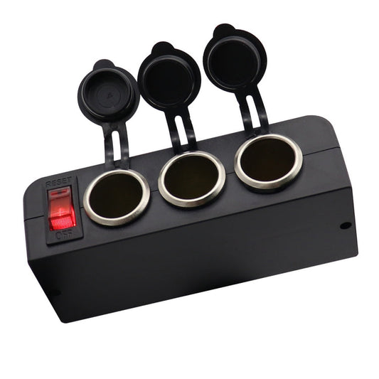 3 in 1 12-24V 16A Car Cigarette Lighter Socket with Overload Protection Switch Control-Reluova