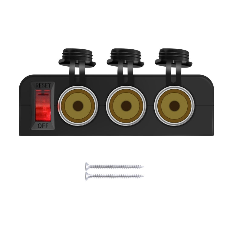 3 in 1 12-24V 16A Car Cigarette Lighter Socket with Overload Protection Switch Control-Reluova