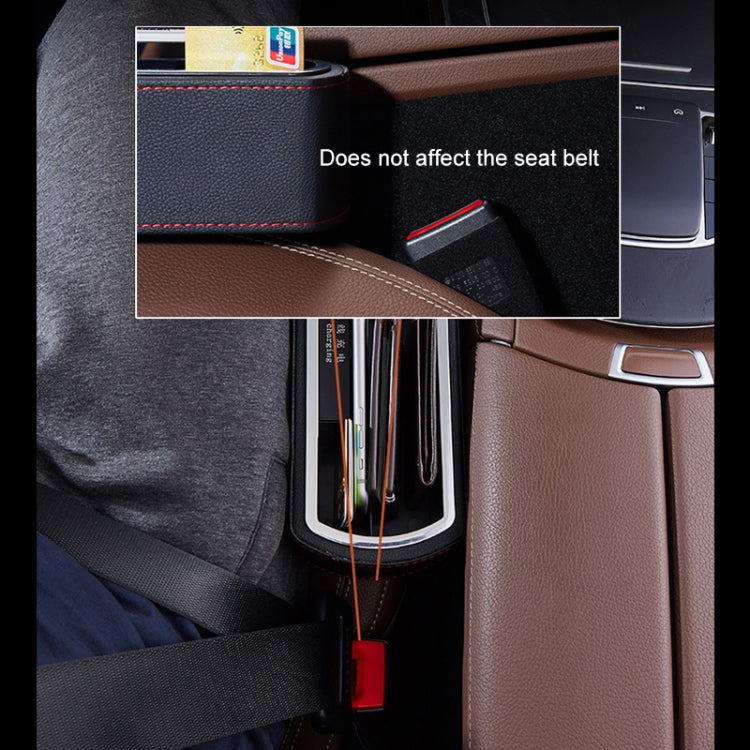 Car Multi-functional Wireless Fast Charge Console PU Leather Box Cup Holder Seat Gap Side Storage Box