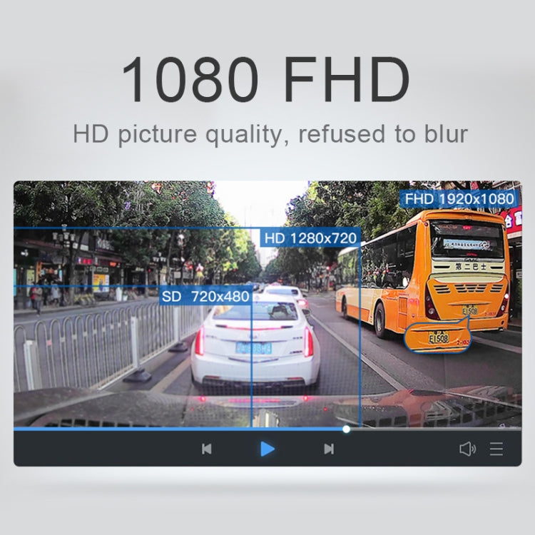 4 inch Car 2.5D HD 1080P Dual Recording Driving Recorder DVR Support Parking Monitoring / Loop Recording-Reluova