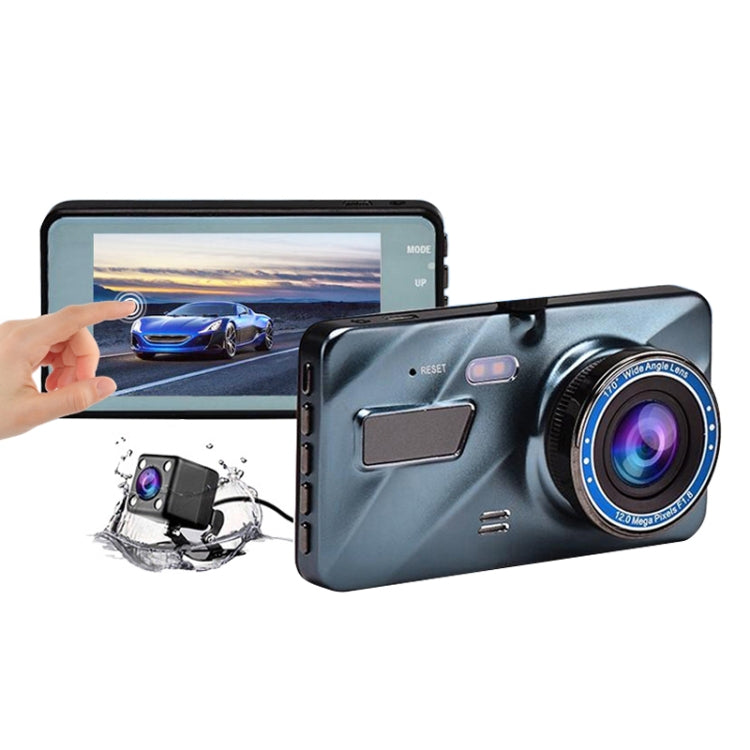 4 inch Touch Screen Car 2.5D HD 1080P Dual Recording Driving Recorder DVR Support Parking Monitoring / Loop Recording-Reluova