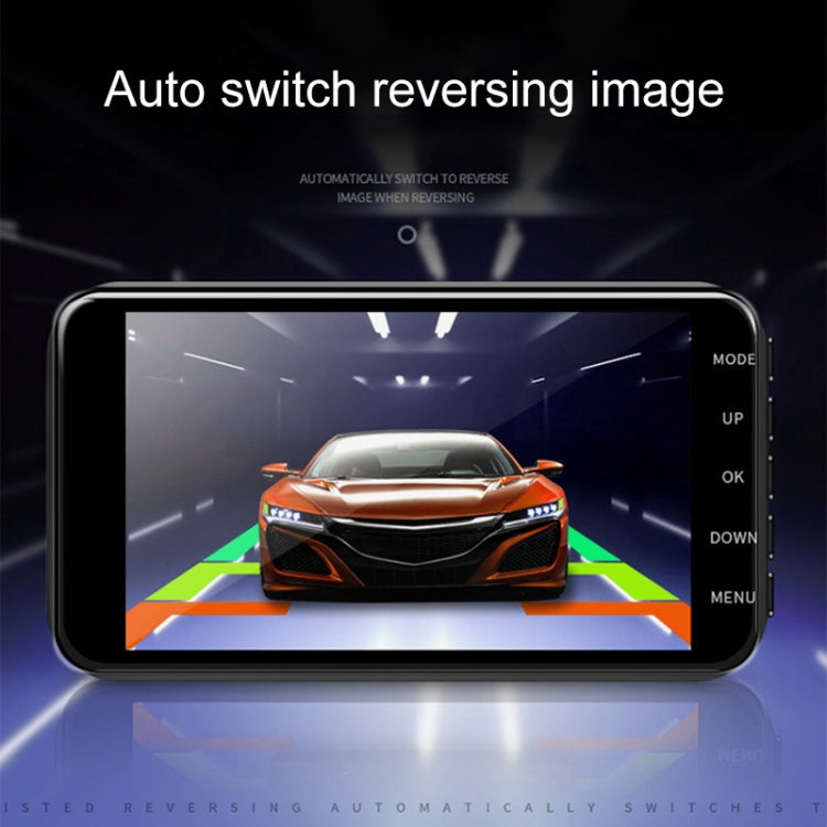 4 inch Touch Screen Car 2.5D HD 1080P Dual Recording Driving Recorder DVR Support Parking Monitoring / Loop Recording-Reluova