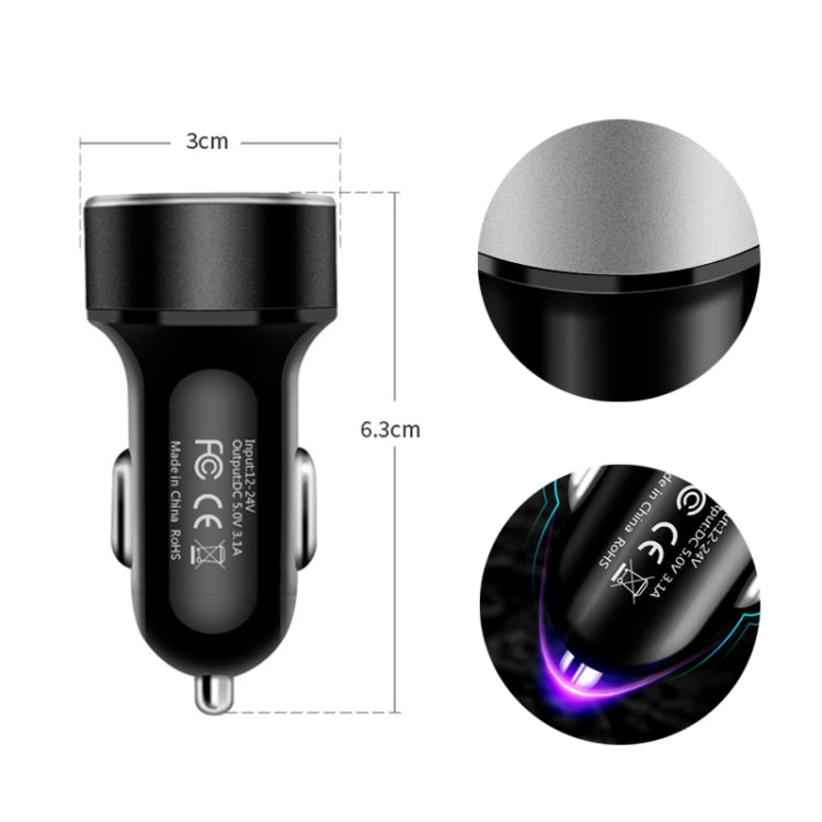 JMG-C016A 5V 3.1A Car Dual USB Charger with LED Display ÎҵÄÉ̵ê