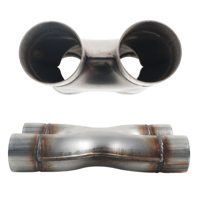 Dual 2.5 inch Car Universal 304 Stainless Steel X-type Exhaust Pipe