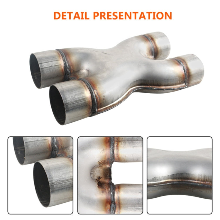 Dual 2.5 inch Car Universal 304 Stainless Steel X-type Exhaust Pipe