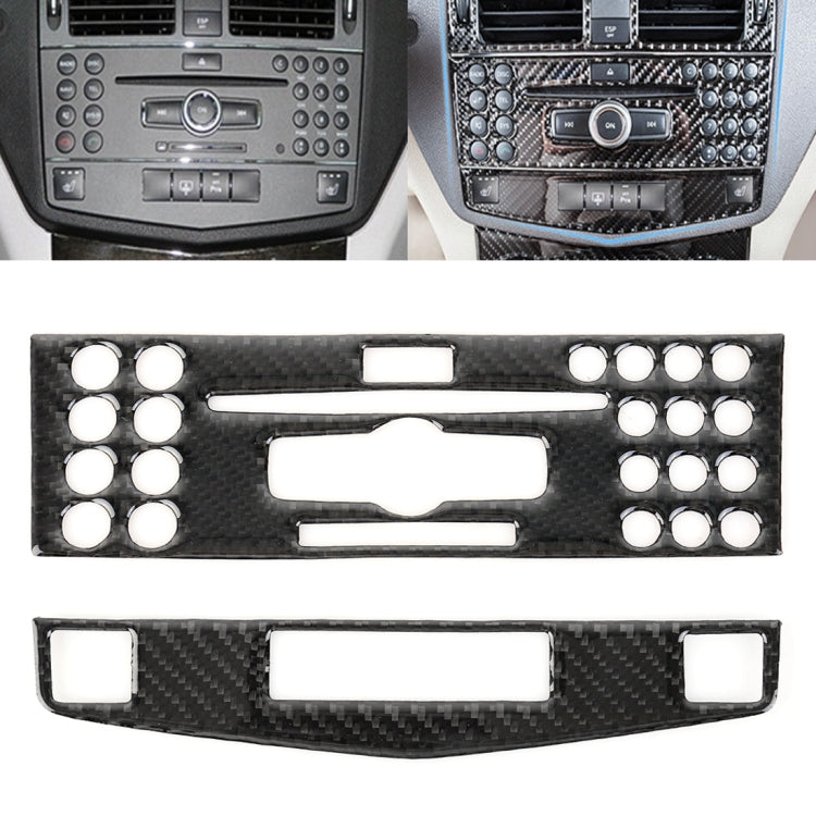 2 PCS Car Carbon Fiber CD Adjustment Frame Decorative Sticker for Mercedes-Benz W204, Left Driving-Reluova