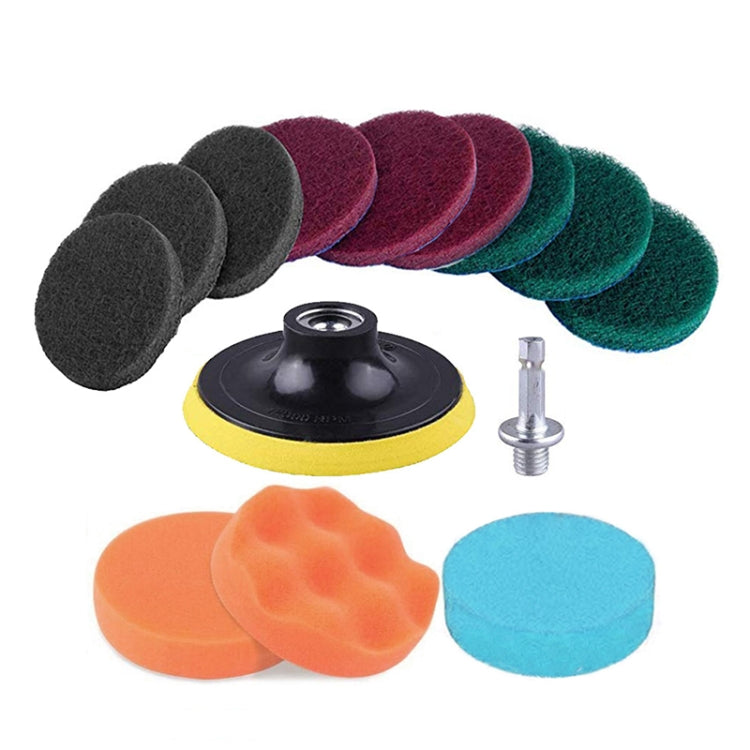 13 in 1 4 inch Sponge Scouring Pad Floor Wall Window Glass Cleaning Descaling Electric Drill Brush Head Set