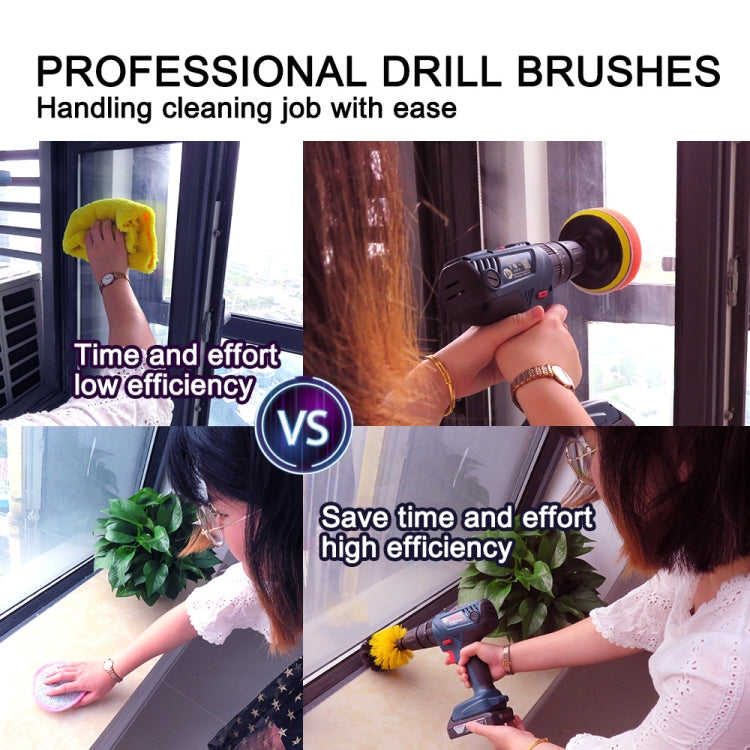 22 in 1 Floor Wall Window Glass Cleaning Descaling Electric Drill Brush Head Set-Reluova