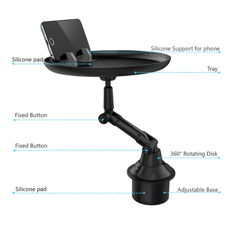 Car Water Cup Holder Multi-function Dining Table, Long Style