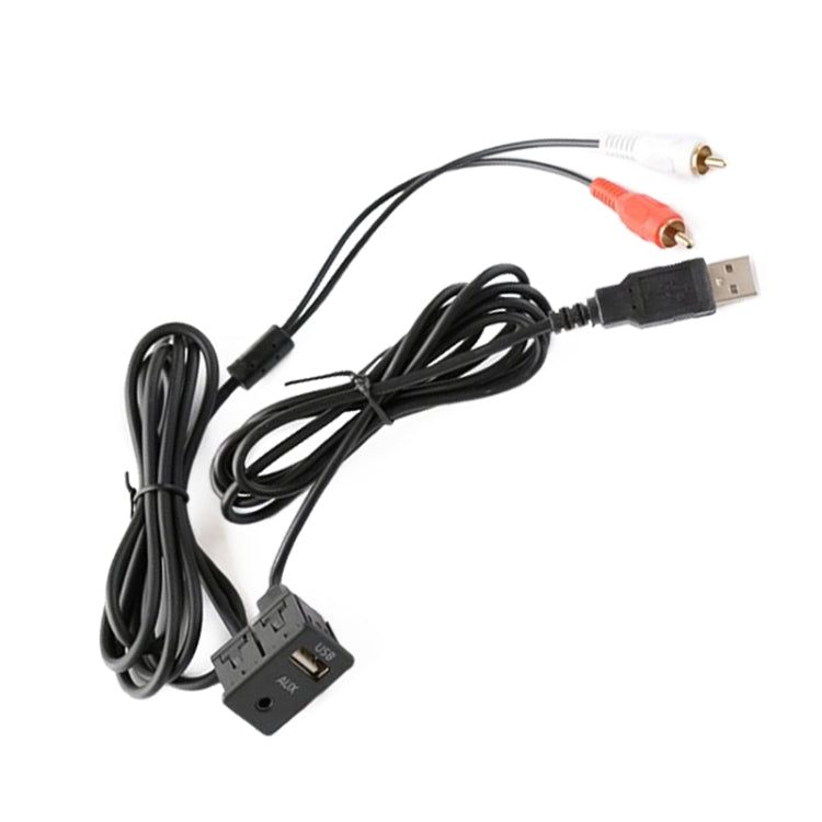 Car Universal Modified USB AUX Extension Cable USB+2RCA Lotus Male Switch Holder for Alpine / Pioneer