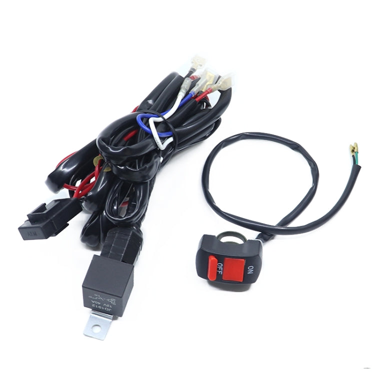 12V 2 in 1 Car / Motorcycle LED Spotlight Headlight Flashing Wiring Harness Cable