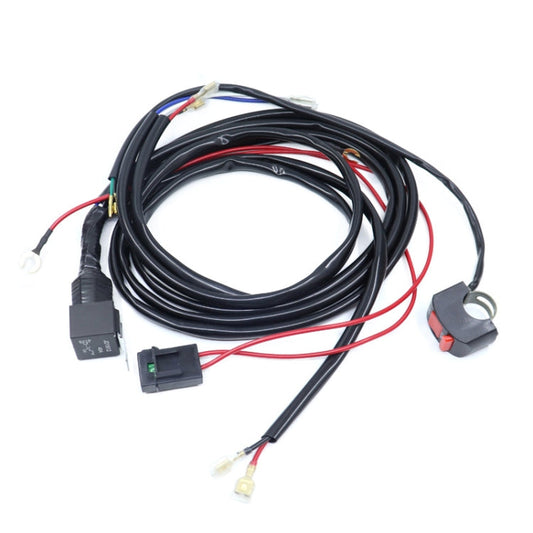 24V 2 in 1 Car / Motorcycle LED Spotlight Headlight Flashing Wiring Harness Cable-Reluova