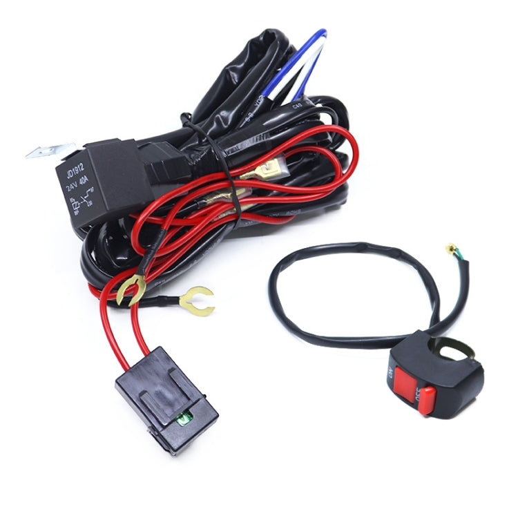 24V 2 in 1 Car / Motorcycle LED Spotlight Headlight Flashing Wiring Harness Cable-Reluova