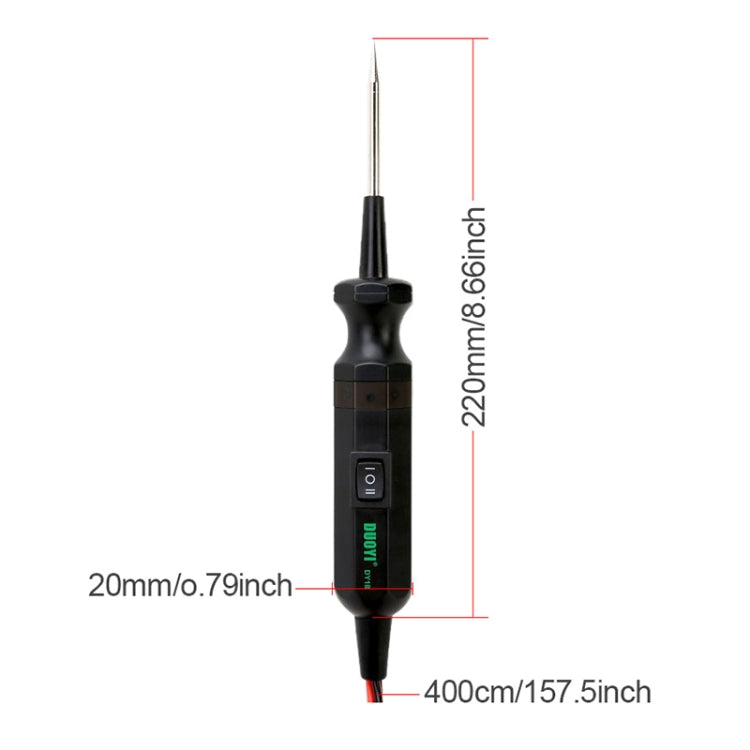 DUOYI DY18 Car Circuit Tester Probe Diagnostic Tool 12V 24V Current Voltmeter