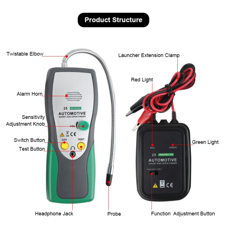 DUOYI DY25 Car Tester Cable Short & Open Circuit Finder Tester Tracer Diagnose Tone Line Finder