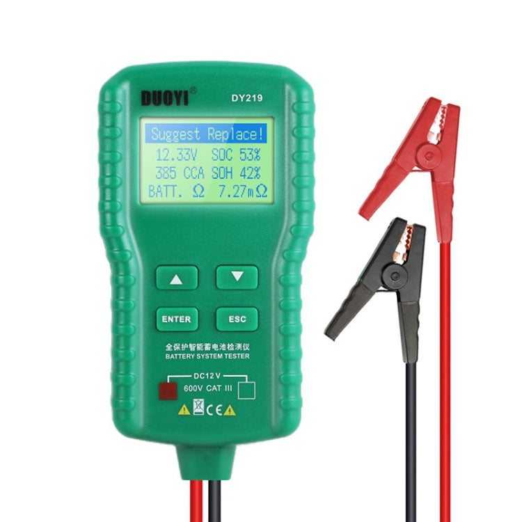 DUOYI DY219 Digital Battery Analyzer Car Fault Diagnostic Device Current and Voltage Detector