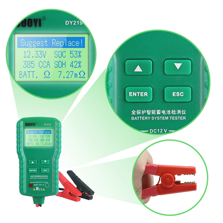 DUOYI DY219 Digital Battery Analyzer Car Fault Diagnostic Device Current and Voltage Detector ÎҵÄÉ̵ê