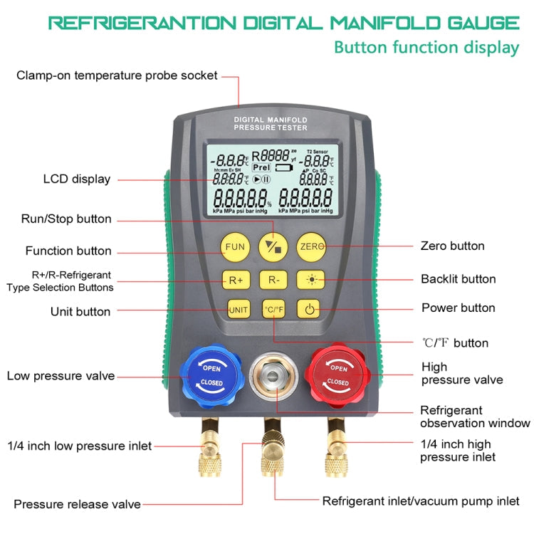 DUOYI DY517 Car Air Conditioning Repair Electronic Refrigerant Meter Air Conditioning Fluoride Meter