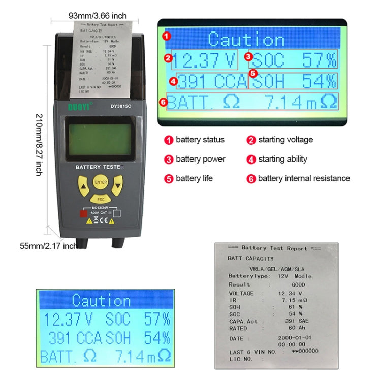 DUOYI DY3015C Car 24V Battery Tester