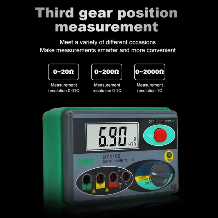 DUOYI DY4100 High-precision Digital Ground Resistance Meter Resistance Tester