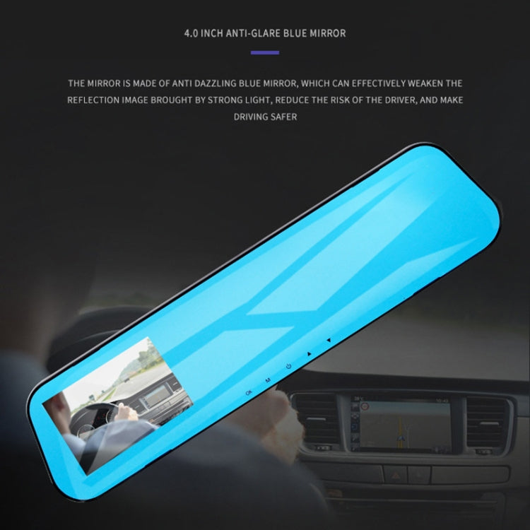 4 inch Car Rearview Mirror Single Recording Driving Recorder DVR Support Motion Detection / Gravity Sensor-Reluova