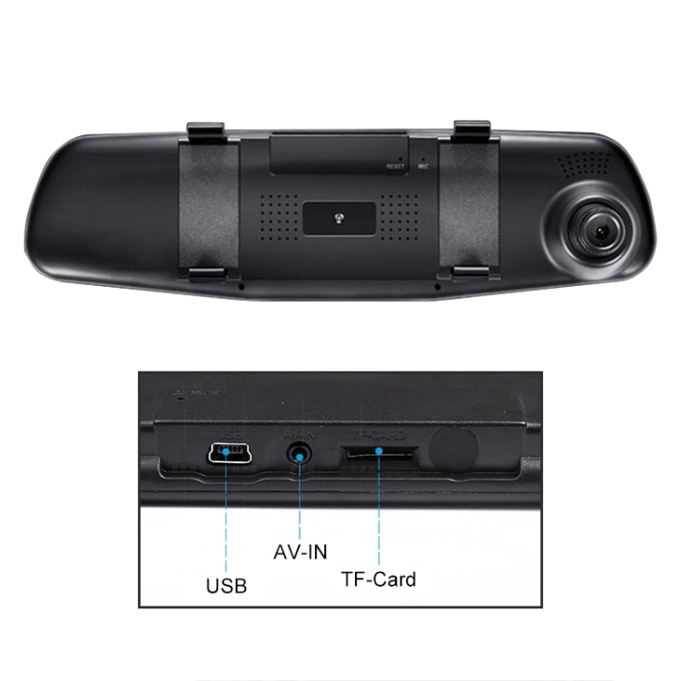 4.5 inch Car Rearview Mirror HD 1080P Single Recording Driving Recorder DVR Support Motion Detection / Loop Recording