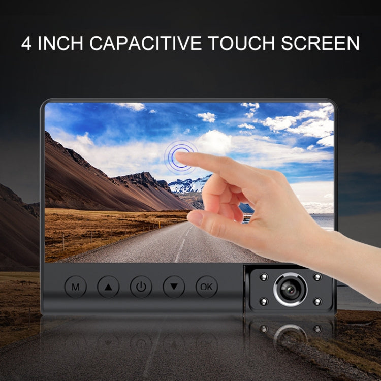 4 inch Touch Screen Car Rearview Mirror HD 1080P Three Recording Driving Recorder DVR Support Motion Detection / Loop Recording-Reluova