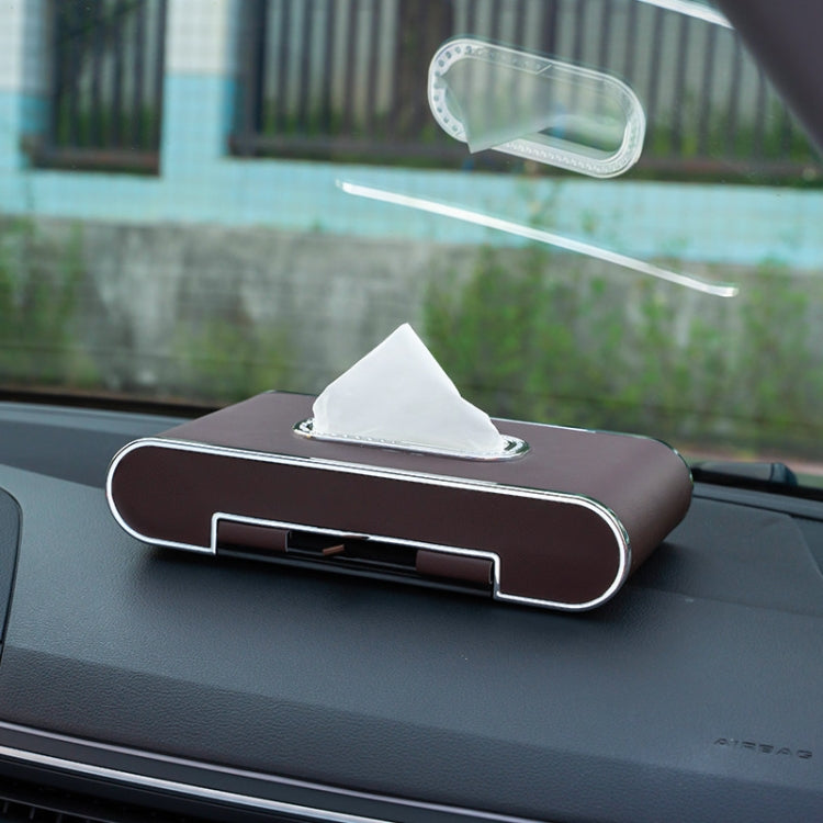 Car Dashboard Diamond Paper Towel Box with Temporary Parking Phone Number Card & Phone Holder