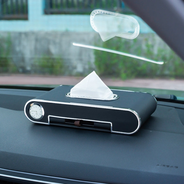 Car Dashboard Diamond Paper Towel Box with Temporary Parking Phone Number Card & Phone Holder & Clock ÎҵÄÉ̵ê